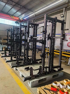 Stalen, op maat gemaakte, multifunctioneel Smith-machine-sportschoolapparatuur voor binnen met gewichtstapel