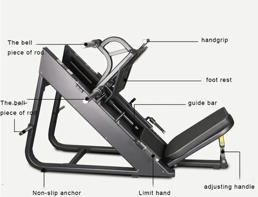Leg Press Trainer voor Krachttraining Gym Fitness 45 graden Gewichtsplaat geladen
