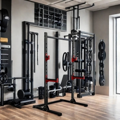 Style Cage Squat Rack Home Gym Trainer met Weight Bench Barbell Bar en 1100*1300*2100