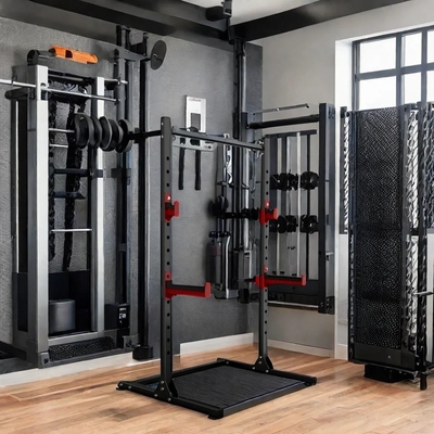 Style Cage Squat Rack Home Gym Trainer met Weight Bench Barbell Bar en 1100*1300*2100
