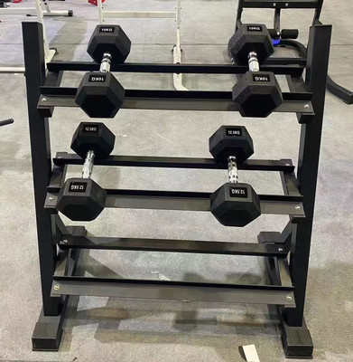 KARTONSIZE 1230*460*120mm Vrije gewichtsrekken voor commerciële fitness 3 Tier Dumbbell Rack