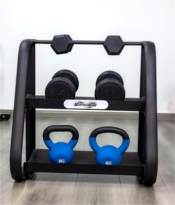 Bodybuilding Fitness Opvouwbaar 2 Tier Dumbbell Rack Kettlebell Rack voor fitnessapparatuur
