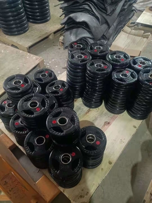 De keuze van de persoonlijke trainer Gegote ijzer- en rubbergecoate gewichtsplaten voor thuisgymnasiumvloeren