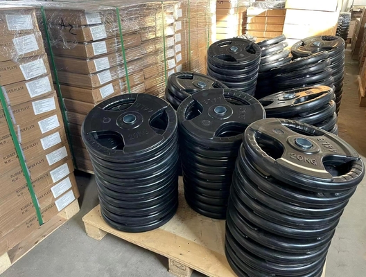 De keuze van de persoonlijke trainer Gegote ijzer- en rubbergecoate gewichtsplaten voor thuisgymnasiumvloeren