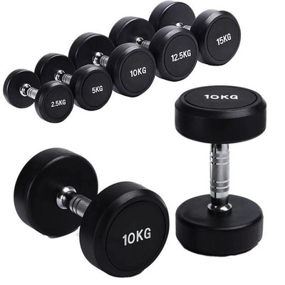 Krachttraining en Fitness Oefening Rubber Round Dumbbell Set voor Barbell Weight Bar