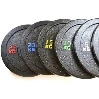 Gepersonaliseerd logo beschikbaard kleur punt rubber barbell plaat voor bumper gewicht training