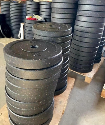 Gepersonaliseerd logo beschikbaard kleur punt rubber barbell plaat voor bumper gewicht training