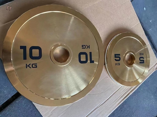 Krachttraining Makkelijk Goud Chroom Plaat Gegooid IJzer Barbell Met Gewichtsplaten Set