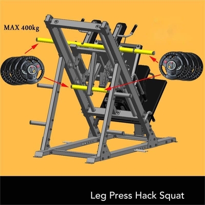 Medium Loader 2 in 1 Hack Squat en Leg Press Machine voor commerciële krachttraining