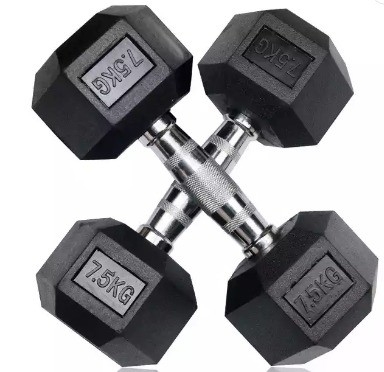 2.5kg Zwarte Rubber Hex Dumbbell Set Het ultieme gereedschap voor fitnessliefhebbers