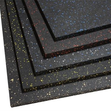 Anti-slip rubberen tegels voor thuis fitness vloer 500*500/1000*1000 in zwart
