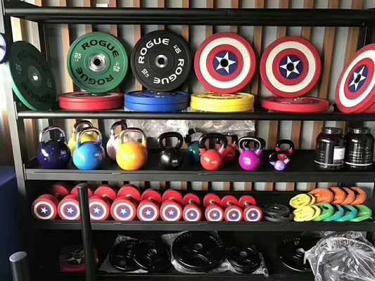Gym Fitnessapparatuur Kleurrijke gewichtsplaten in optionele selecteerbare raamkleur
