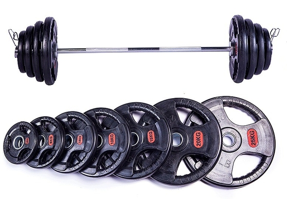 Gym Fitnessapparatuur Gratis gewichtstraining Gewichtsbalkplaten voor unisex in zwart