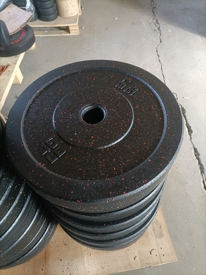 Multicolor Particle Point Disc Rubber Bumper Weightlifting Barbell met moderne stijl