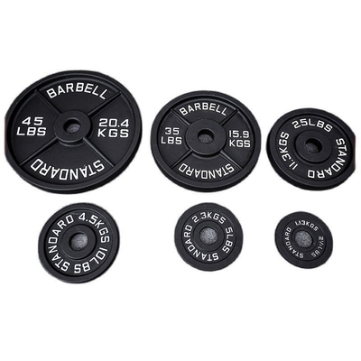Duurzame 5kg 10kg 20kg 50kg gietijzeren barbell gewichtheffen plaat voor commercieel gebruik en thuis