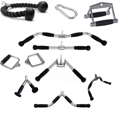 Geïntegreerde Workout Gym Trainer Pull Down Bar Handle met Grips Kabel Barbell Aanhangsel