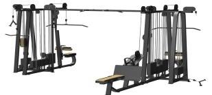 8 Station Lat trekken naar beneden Long Pull Back Press Cable Crossover Low Row kin op en neer