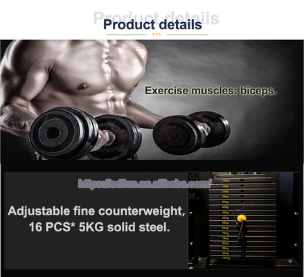 Twee lagen elektrostatisch poeder coating biceps curl triceps machine voor effectieve trainingen