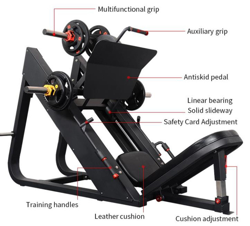 Leg Press Gym Equipment Medium Loader Staal voor Indoor Fitness Bodybuilding Oefening