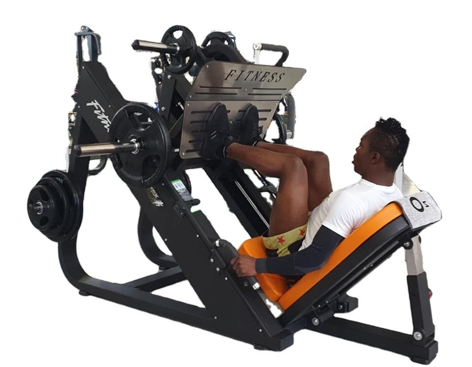 Bodybuilding-oefening Krachtmachine voor 45 graden Plate geladen Leg Press Training