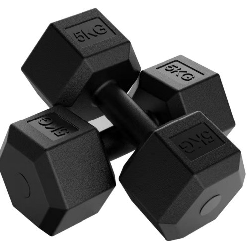 Gepersonaliseerd logo Hex rubber coated dumbbells voor thuis gym fitness apparatuur 2.5kg-50kg