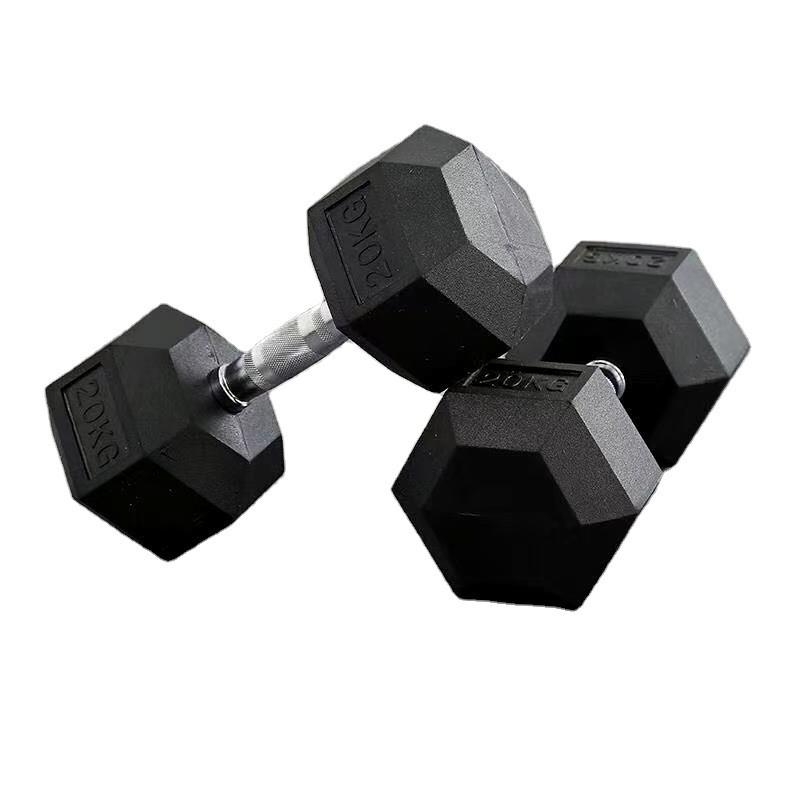 Hex Rubber Cover Dumbbell voor armen Verschillende gewichten van 2,5 kg tot 40 kg Mensen afdeling