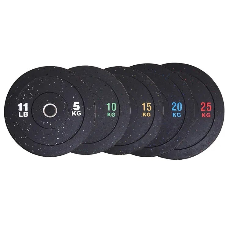 Gepersonaliseerd logo beschikbaard kleur punt rubber barbell plaat voor bumper gewicht training