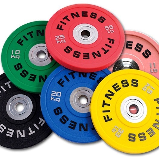 Gym Fitnessapparatuur Kleurrijke gewichtsplaten in optionele selecteerbare raamkleur