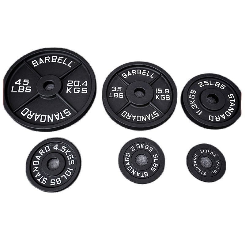 Duurzame 5kg 10kg 20kg 50kg gietijzeren barbell gewichtheffen plaat voor commercieel gebruik en thuis